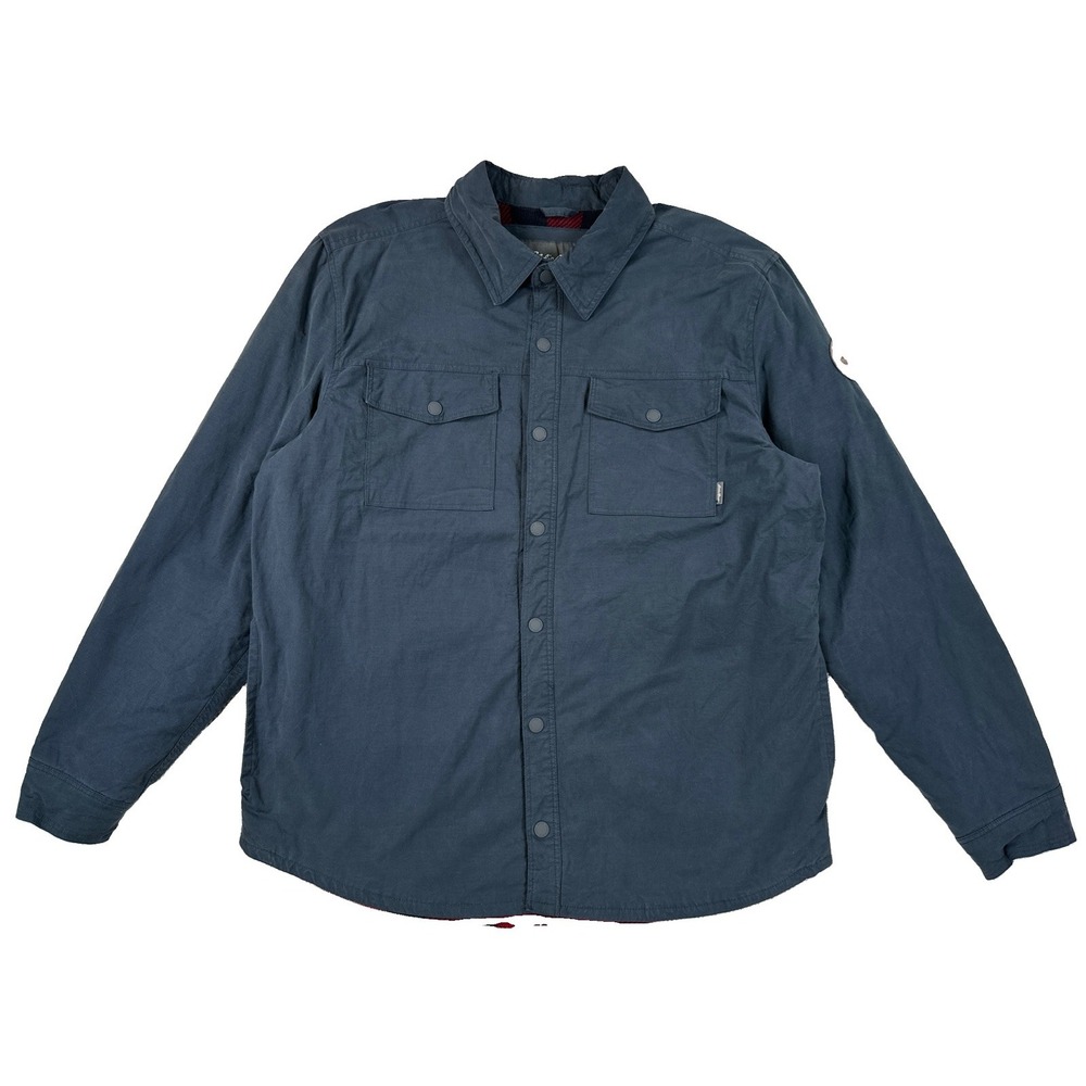 Eddie Bauer Voyager Fleece Lined Shacket Men's Large Navy Blue Snap Buttons